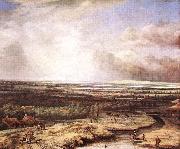 An Extensive Landscape with a Hawking Party Philips Koninck